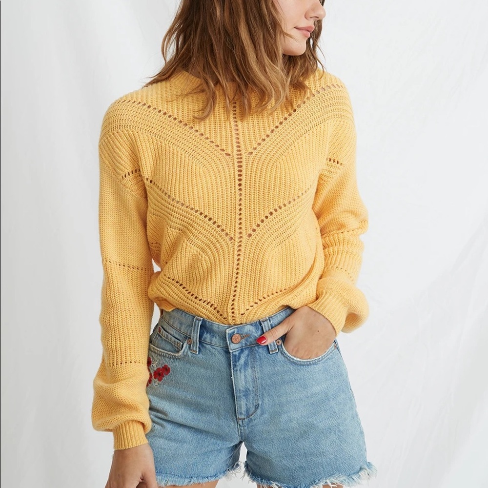 Marine Layer Olivia Crewneck Sweater in Daffodil